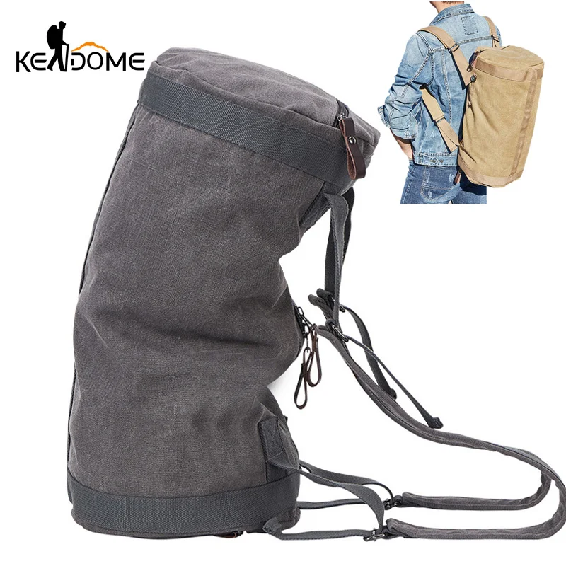 Mochila de Viagem Bolsa de Desporto ao ar Homens Fitness Treinamento Bolsa Mochila Cilíndrico Balde Lona Caminhadas Livre Ombro Blaso Xa95d Gym
