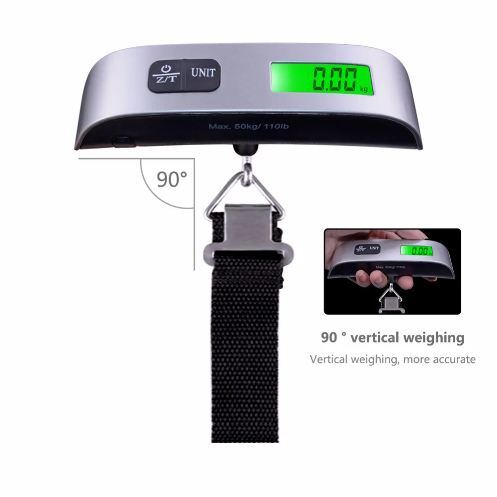Yieryi 50 кг x 10 г Электронные весы с ЖК-дисплеем карманные весы ручной вес багажа цифровые весы для багажа удержание тары автоматическое выключение