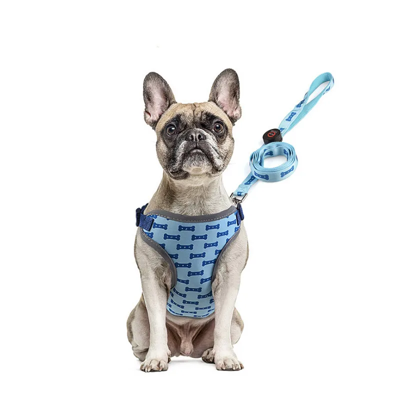 

Dog Harness LED Night Light Glowing Clothes with Leash for Small Medium Dog E2S