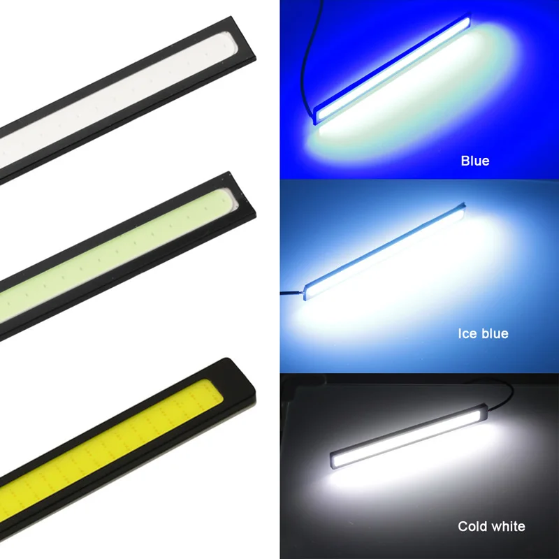 

SOLOLANDOR 17cm 12V COB LED DRL Driving Daytime Running Lights Strip Waterproof Car Styling LED Lamp Auto Car Working Light 2PCS