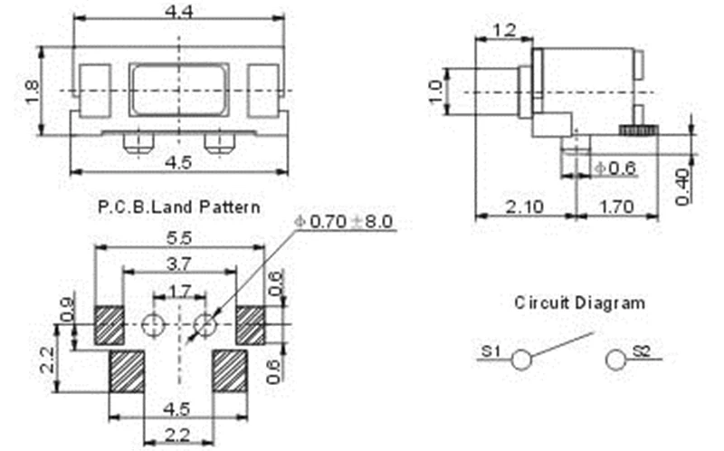 Тактильный кнопочный микро переключатель G72 50 шт./лот SMT 2x4 мм 2 PIN самосброс