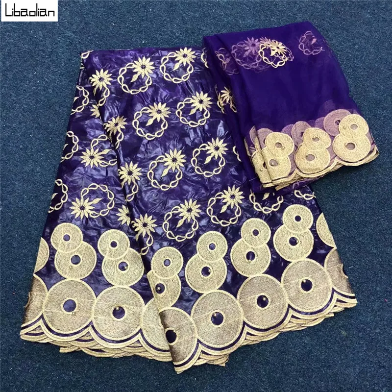 

purple jacquard brocade fabric africain bazin riche getzner 2019dresses riche fabric cotton fabric with beads 5+2yards/lot E97-6