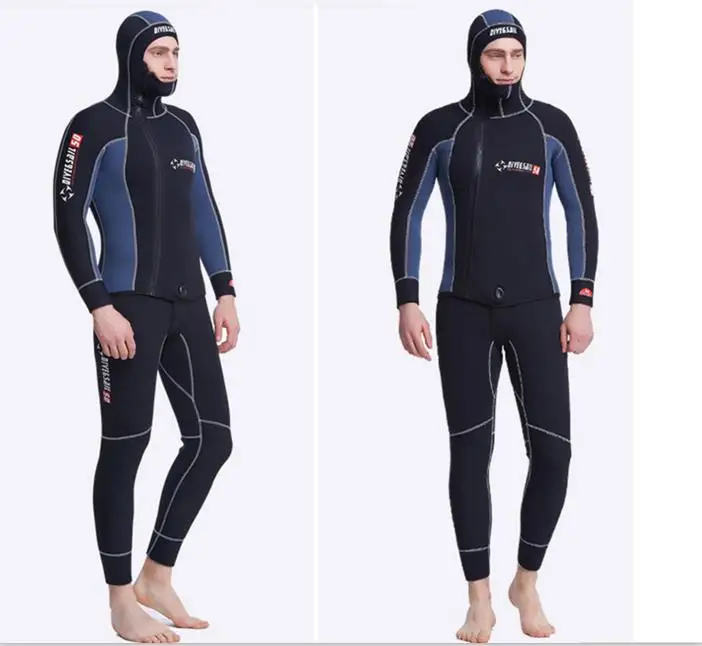 Dive&Sail 5MM Wetsuit Men With Hood Neoprene Diving Scuba Jumpsuit