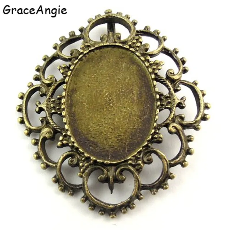 

12PCS Antique Bronze Tone Cameo Setting (Inner:25*18mm)Charm Pendant Jewelry Findings DIY Crafts 46*40*3MM Cameo Cabochon