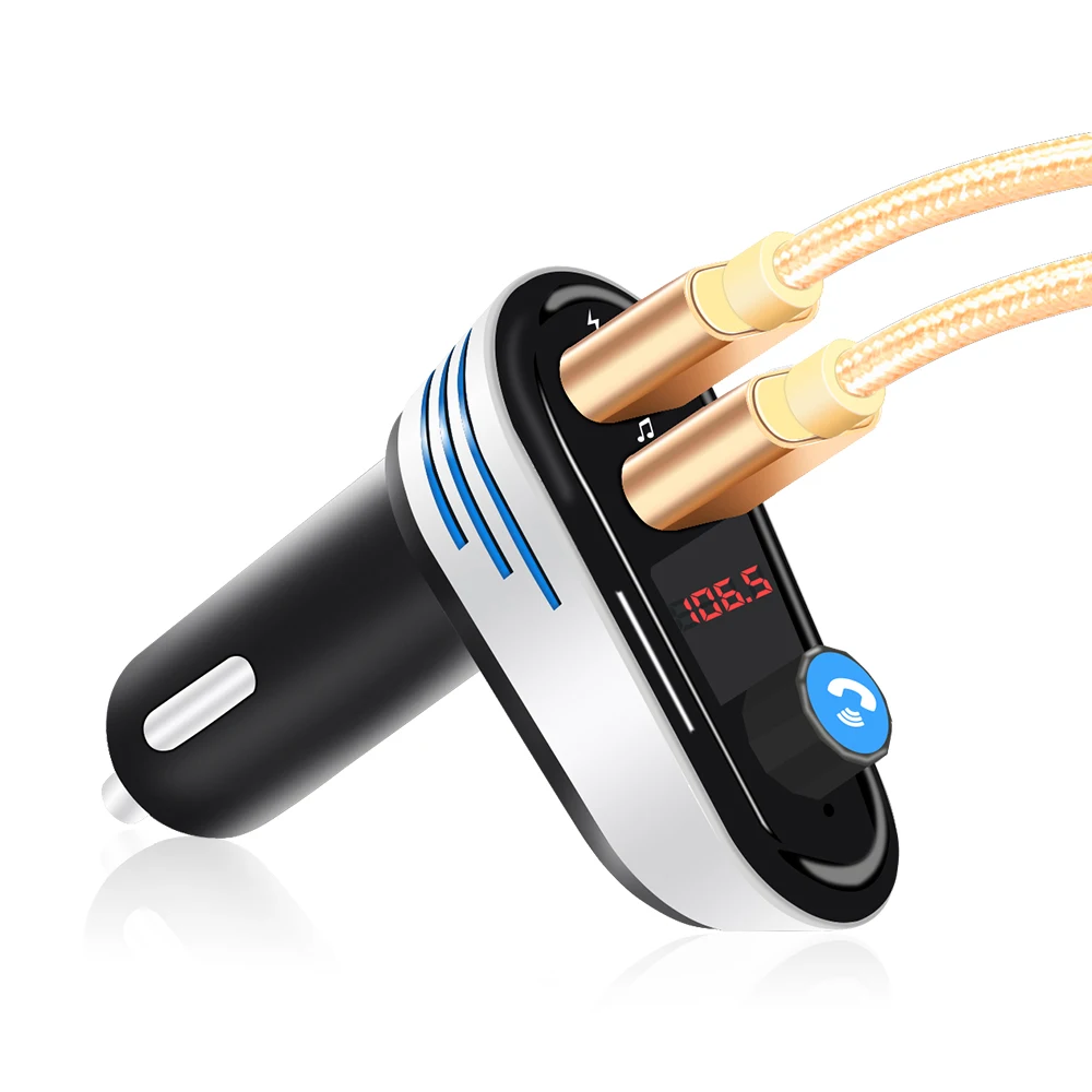 Bluetooth Car Kit for xiaomi car charger FM Transmitter MP3 Player Dual USB 3.1A Charging Voltage Display SD TF Music Playing