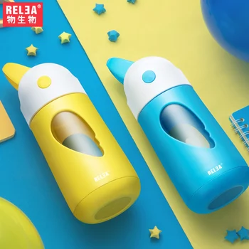 

High Quality Kids double wall Shatter Resistant bottle With Silicone Straw Heat Resistant Glass flask Shatter Resistant BPA Free