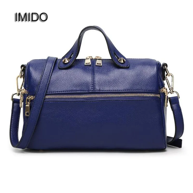 

IMIDO Women's Bag 2017 New European Boston Handbag Women Messenger Bag Tote PU Leather bolsa Bolsos mujer Famous Brands HDG025
