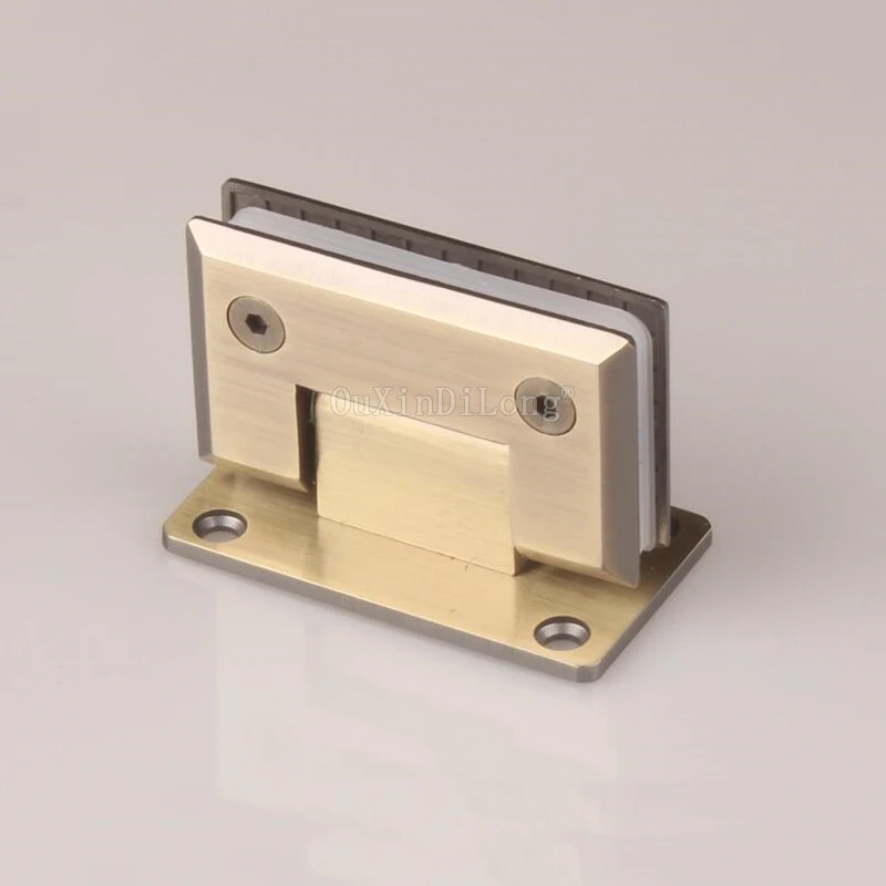 2PCS 90 Degree Bronze Stainless Steel Hinges Frameless Wall to Glass