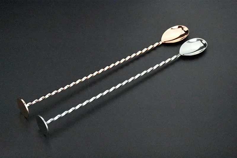28cm 304 Stainless steel American piston bar spoon bar tasting spoon silver/rose/gold stirring rod
