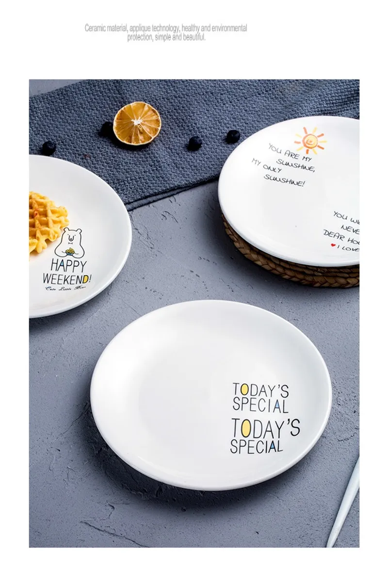 Western Cuisine Creative Steak Plate Breakfast Plate Round Style Plate Tableware