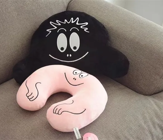 Редкая большая подушка для талии Barbapapa u-образная Подушка Мягкая набивная аниме плюшевая игрушка в подарок