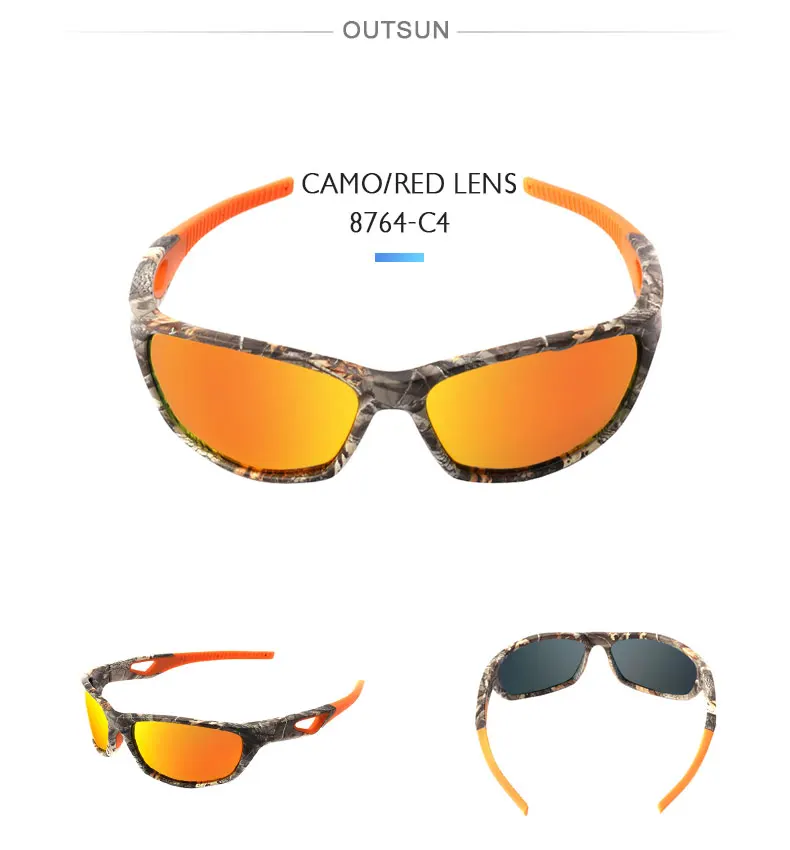OUTSUN, мужские, женские, поляризационные солнцезащитные очки, камуфляжные, спортивные, для рыбалки, TR90, светильник, безопасная защита, очки Oculos De Sol