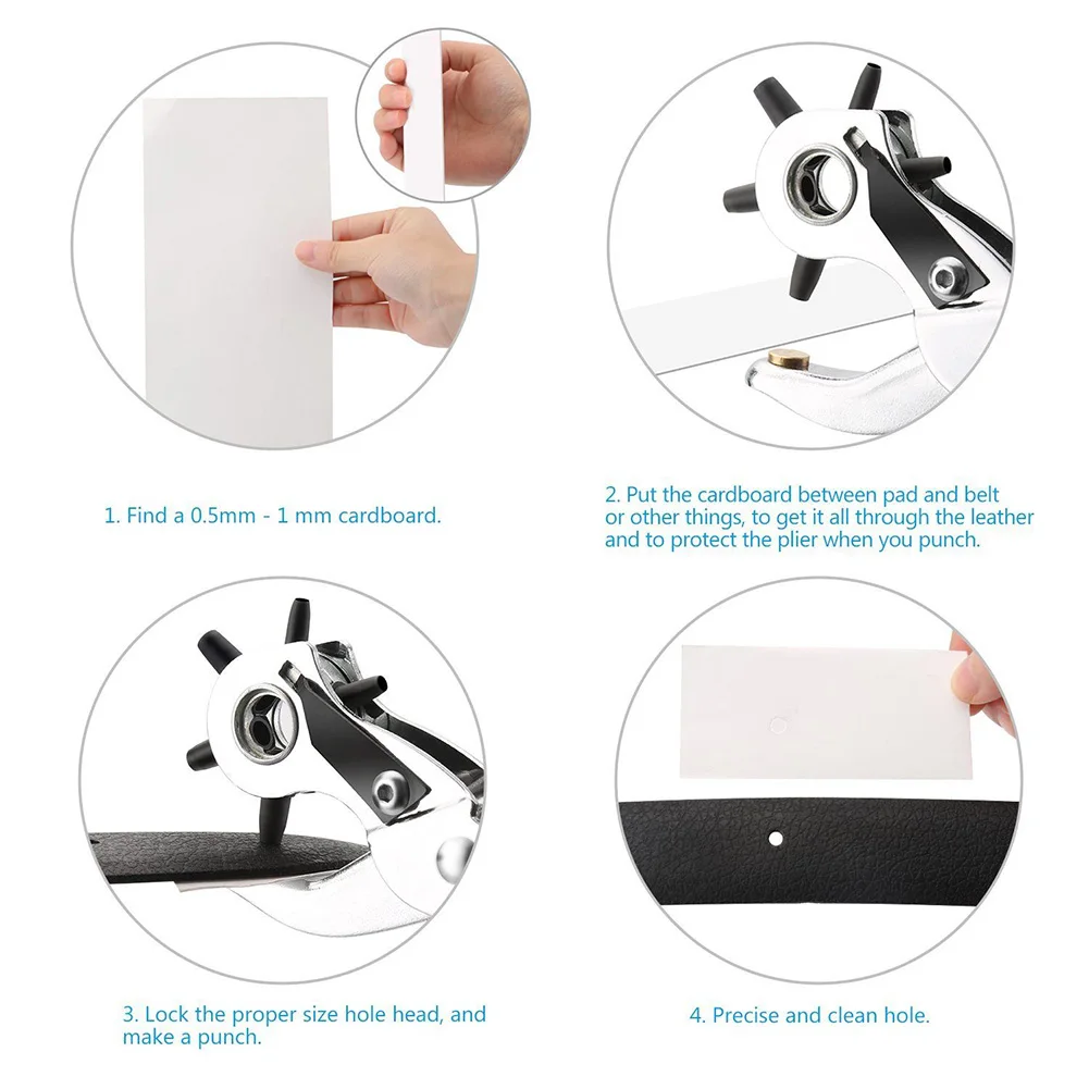 

Leather Belt Hole Punch Puncher Tool Hole Maker Revolving Rotary Tools MJJ88