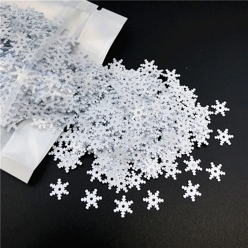 

2000pcs 7mm Natural White Color Frozen Snowflake Loose Sequins Paillette Sewing Crafts Scrapbooking Christmas Navidad Ornaments