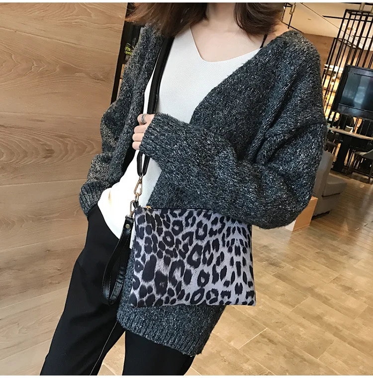“ Ombro para as Moda Retro Leopardo Pequenas 2019