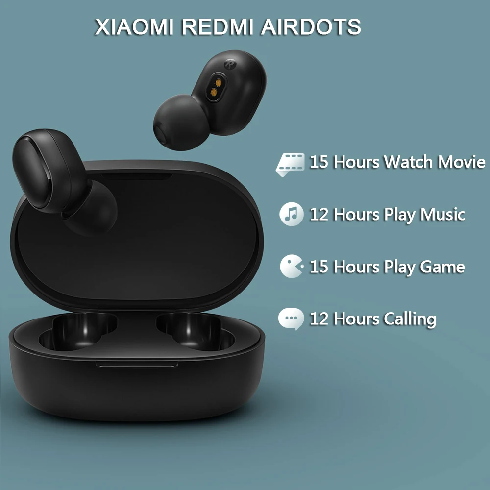 Xiaomi Redmi Airdots Наушники, AI Control Bluetooth Стерео Бас Беспроводная Шумоподавление Гарнитура Микрофон Громкой Связи На