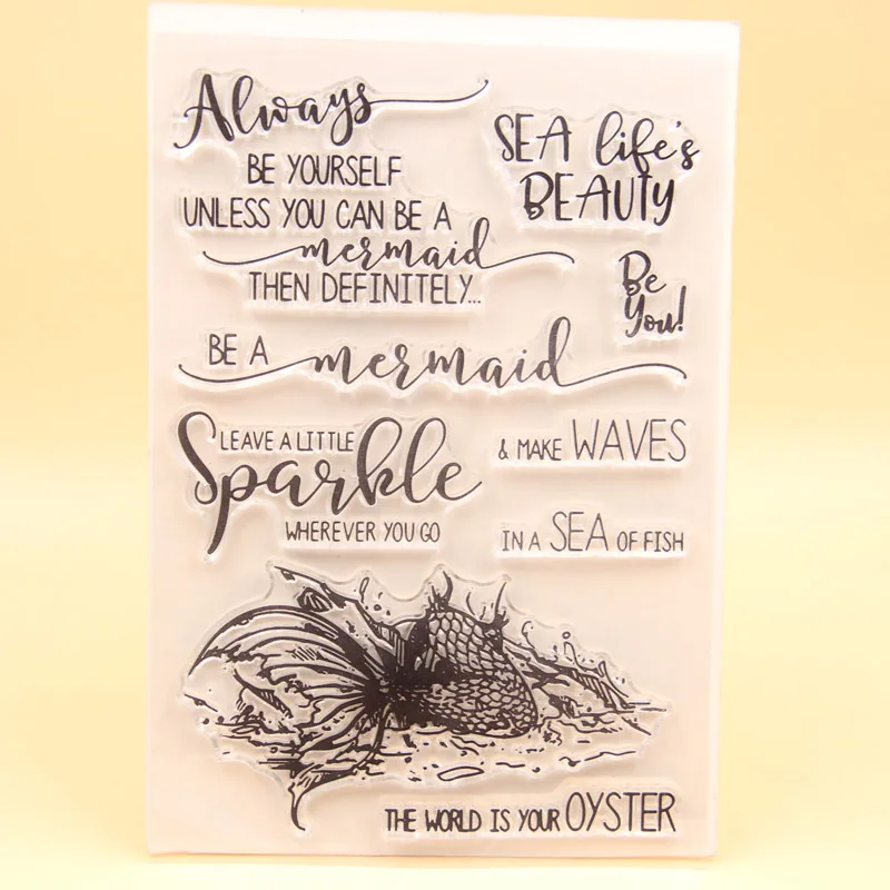 

KLJUYP Mermaid Clear Stamps Scrapbook Paper Craft Clear stamp scrapbooking 937