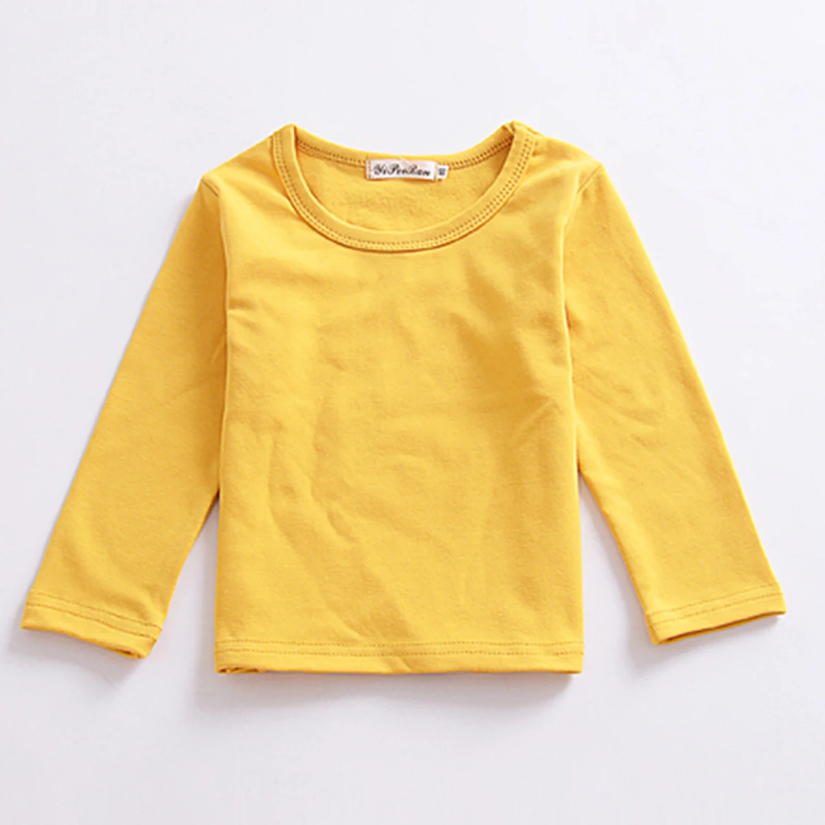 Pudcoco/Милая хлопковая блузка ярких цветов с длинными рукавами и круглым вырезом для маленьких девочек