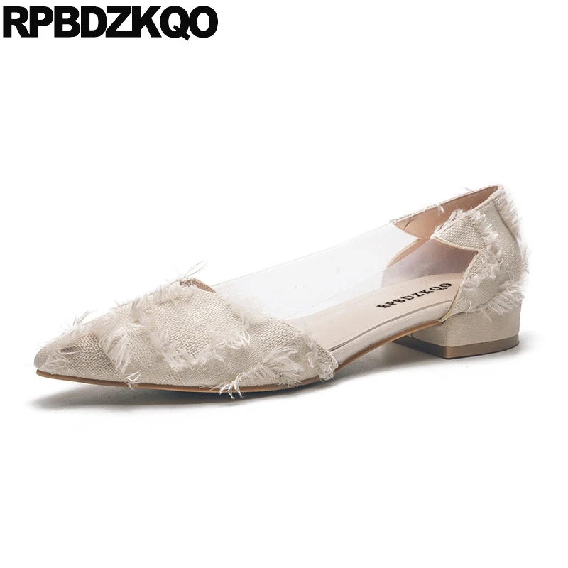 Zapatos Hermosas Coreano Mujeres Beige Lona Moda China Franja Estrecha Transparente Deslizamiento Calzado Señoras Punta 2018 Nude En A rojo Cuadros negro xzqw0ZBvnF