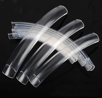 

wholesale French Art Tips Clear / white Salon Long Display nail extension artificial false nail tip 100pcs/lot free shipping