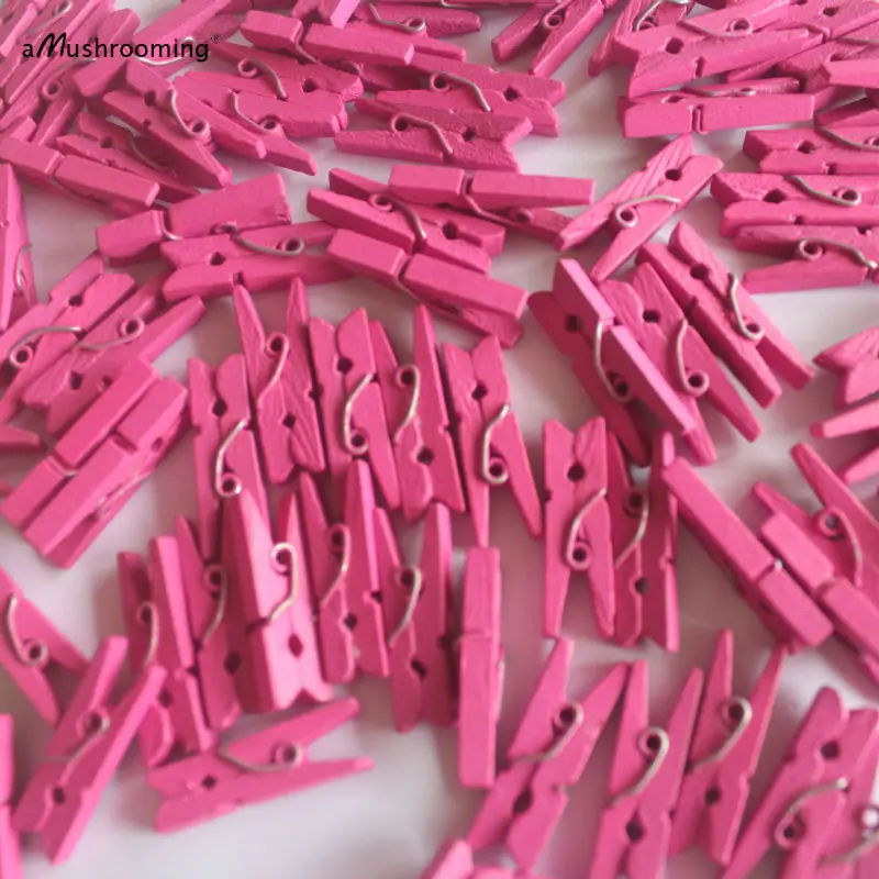 50x Hot Pink Mini Clothespins Wedding Diy Gift Wrap Embellishment 50x Hot Pink Mini Clothespins Wedding Diy Gift Wrap Embellishment Wood Sbooking Accessories Decor In Party Decorations From