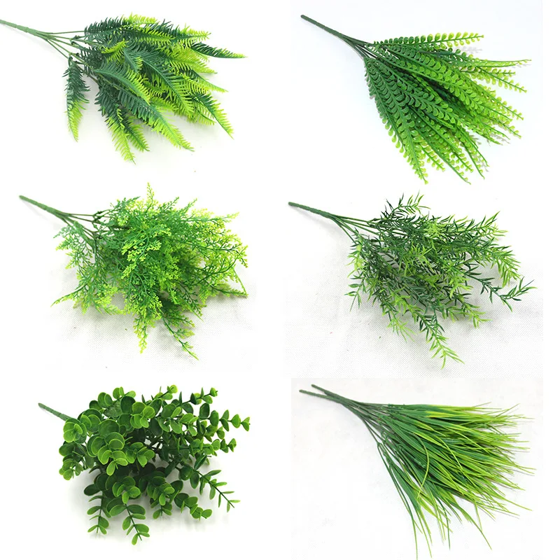 7 вилок имитация водной травы пластиковая искусственная зеленая трава цветок домашний бонсай садовый цветочный композиция украшение стола Декор