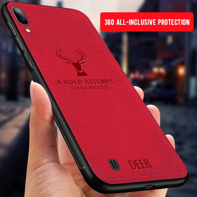 

For Samsung Galaxy M10 M20 M50 M30 A30 A50 A305F A505F A 30 50 M 10 M20 Phone Case Deer Cloth Soft Silicone Fabric Cover Cases