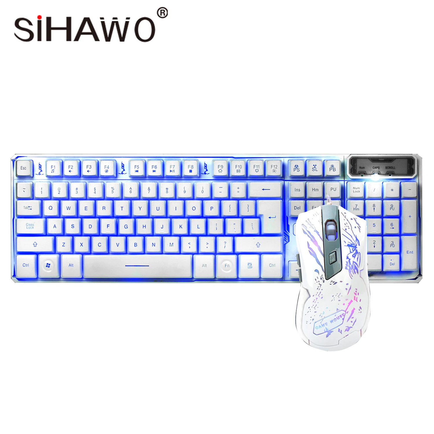 

Gaming Keyboard and Mouse Set Mechanical Keyboard Tricolor Backlit For PC Desktop Laptop Gamers Human Engineering Keyboard