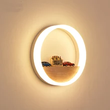 Бережливость из натурального дерева настенные светильники свет ванная комната спальня с подсветкой бра для дома промышленных Декор спальни лампа