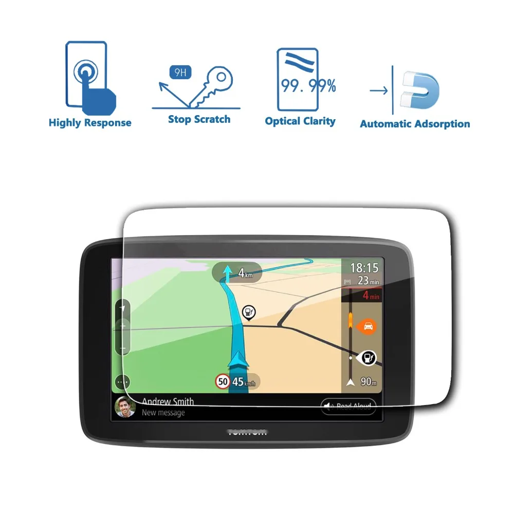 RUIYA Защитная пленка для экрана TomTom Go Basic gps-навигационный экран, 9H устойчивая к царапинам Защитная пленка для экрана из закаленного стекла