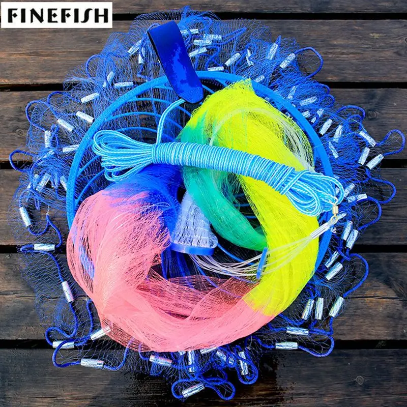 Finefish Multicolour Monofilament Line USA Cast Net Easy Throw Catch