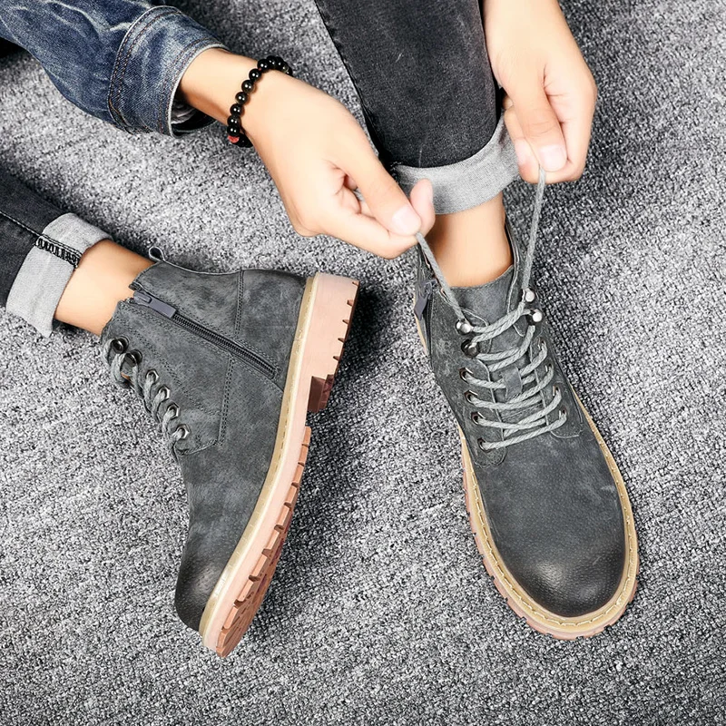 fur Moda Lining black Homens Martin Pele De leather fur Dos Lining Sapatos Brown Botas Genuínos Forro Lining Sapatas Britânicos Lining Formais fur grey brown Negócios Inverno leather Lining grey leather Lining Couro Vestido black rgUrxBq