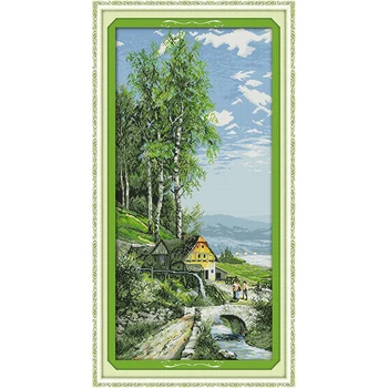 

The Sky Is high; The Clouds Are Pale Chinese Cross Stitch Kits Ecological Cotton Stamped 11CT DIY New Year Christmas Decorations