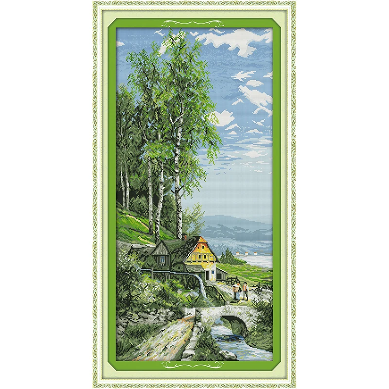 

The sky is high; the clouds are pale Chinese cross stitch kits Ecological cotton stamped 11CT DIY new year Christmas decorations