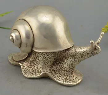 

Chinese Fengshui Silver Animal Snails Shell Turbo Helix Statue Figurine