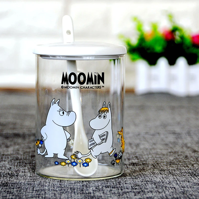 Стеклянная чашка Mumin стеклянная для безопасного использования волшебные эльфы