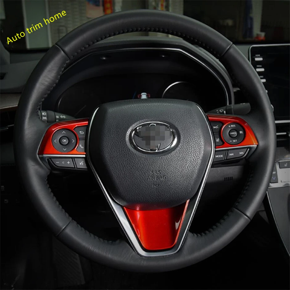 

Lapetus Interior Refit Fit For Toyota RAV4 RAV 4 2019 Steering Wheel Decoration Cover Trim / Red / Matte / Carbon Fiber Style