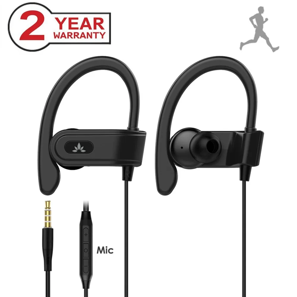 

Avantree ChinaShip Sports Ephones Wired with Microphone,Over Ear Earbuds with Ear Hook, in Ear Running Earphones for Workout Gym