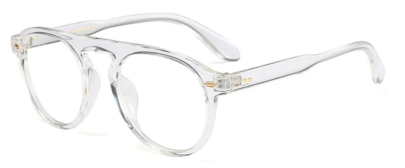 SHAUNA Модные украшение для ногтей женские круглые солнцезащитные очки ретро мужские желтый оттенок/прозрачные линзы Оттенки UV400 - Цвет линз: Transparent Clear