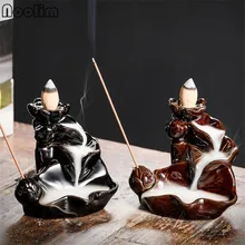 Античный керамический обратный поток ладан горелка дзэн Лотос подставка для ароматических палочек домашний декор черный коричневый ароматерапия ароматическая курильница