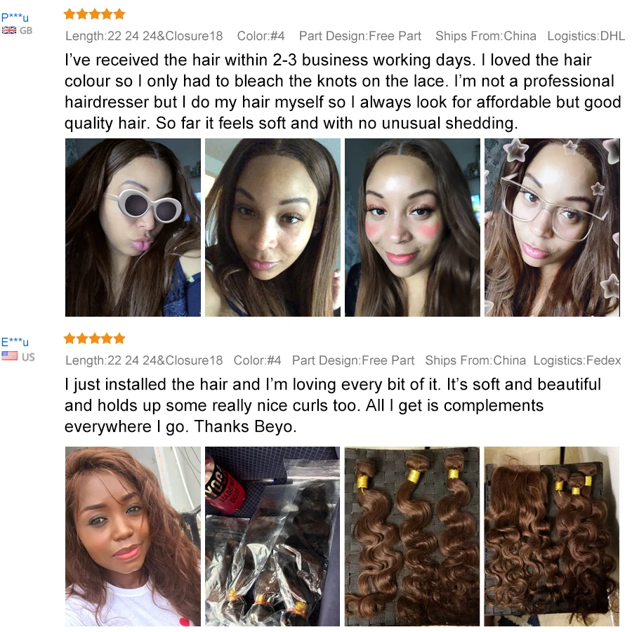 Beyo Color #4 Light Brown Body Wave Bundles With Closure 100% Human Hair Brazilian Hair Weave Bundles With Closure Non Remy Hair Beyo Color #4 Light Brown Body Wave Bundles With Closure 100% Human Hair Brazilian Hair Weave Bundles With Closure Non Remy Hair
