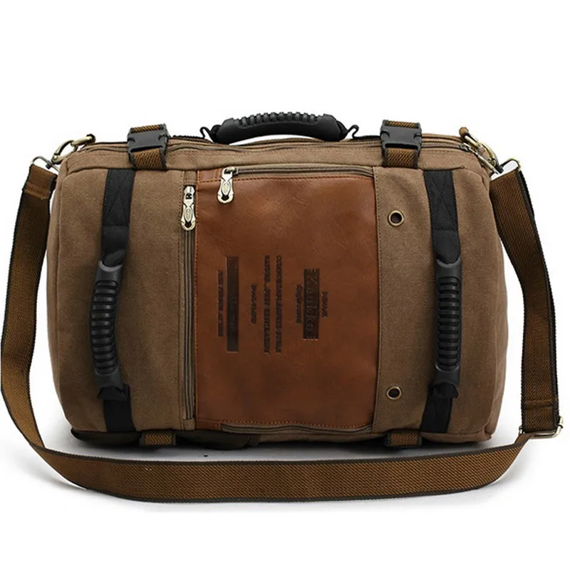 Men Multi Function Canvas font b Backpack b font Male Messenger Shoulder Bag Large Capacity Laptop