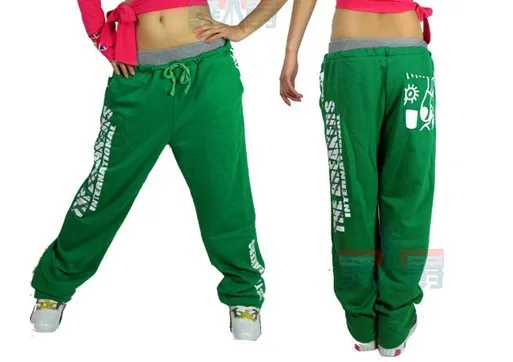 Модный бренд, джазовые женские шаровары в стиле хип-хоп, танцевальный костюм ds, женские брюки, Свободные повседневные спортивные штаны - Цвет: green