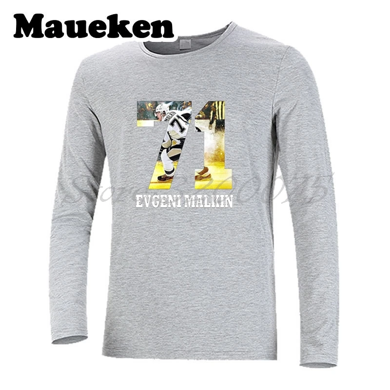 Мужская футболка с длинным рукавом Evgeni Malkin 71 Россия hockeying Star одежда футболка мужская осень зима W17110803 - Цвет: 19
