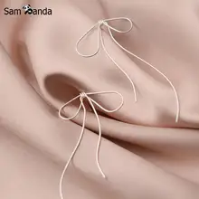 925 пробы серебро ажурные лук темперамент с принтом «сердечки» для маленькой девочки линии, серьги со шпилькой, для Для женщин гипоаллергенный модное серебряное кольцо подарок