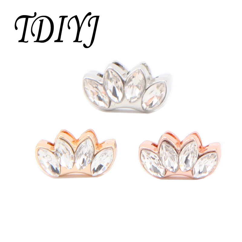 

TDIYJ Jewelry 6Pcs Three Colors Crystal Sunburst Keeper Charms Side Bead Charm for Silver Mesh Charm Bracelet