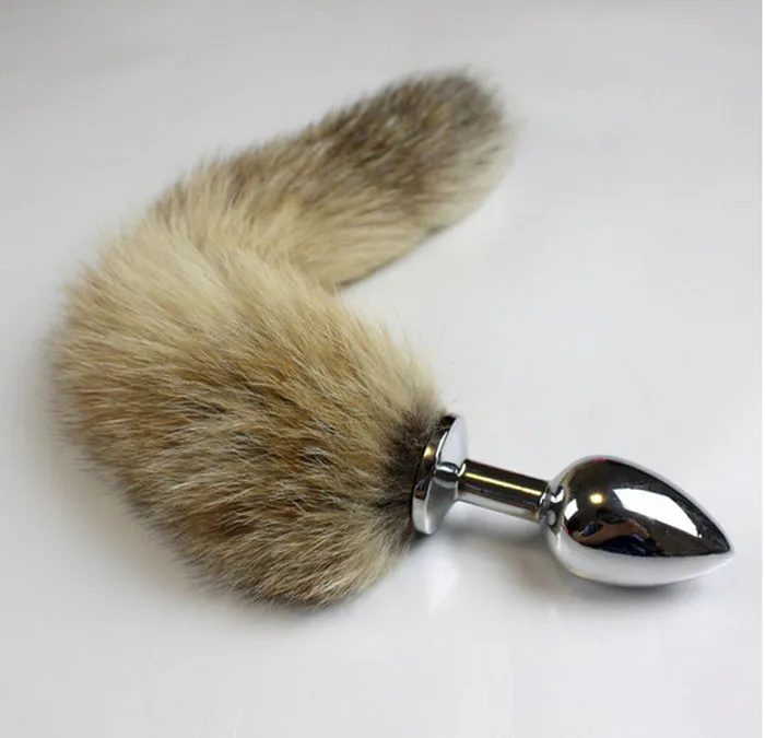 SIZE L Fox Tail Anal Plug Metal Butt butt Sex Toy For Men Women Adult Stainless Steel plug Toys | Тематическая одежда и