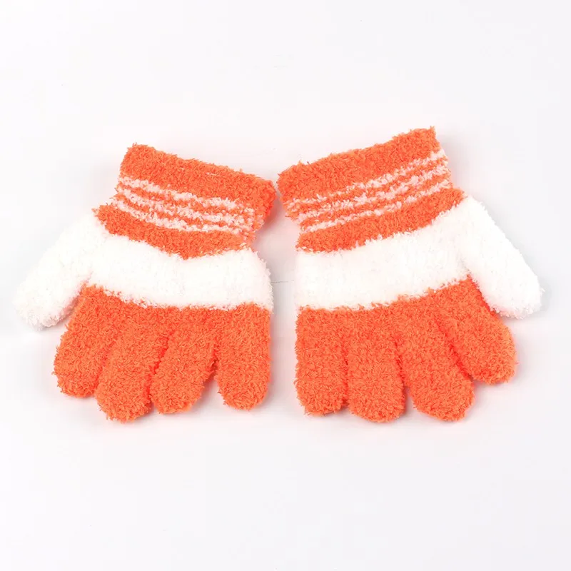 Зимние детские варежки; Детские хлопковые полосатые рукавицы; сезон осень-зима; детские перчатки; теплые коралловые перчатки для мальчиков и девочек; новинка года