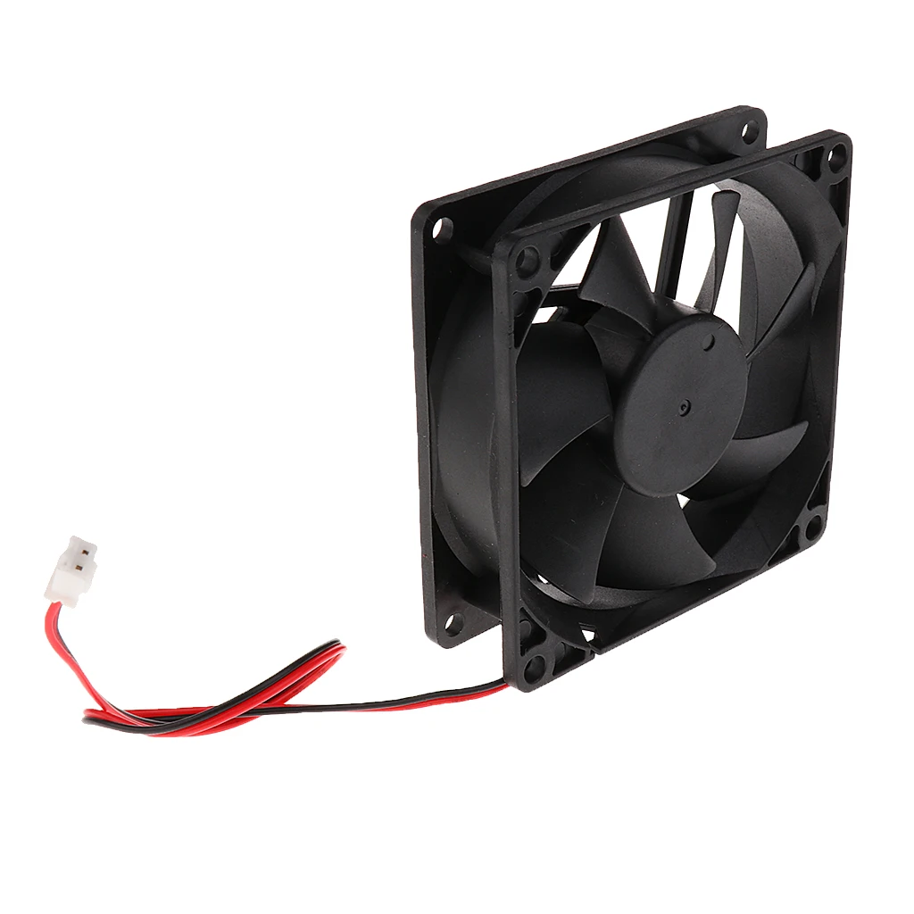  1 Pcs DC 12V Mini Cooling Computer Fan Small Computer Fan 80mm x 80mm DC Brushless 2-Pin Silent Strong Air Flow Computer Fan 