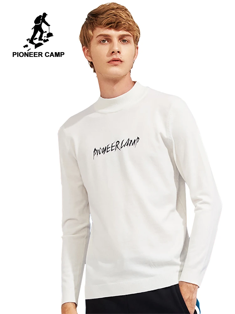 

Pioneer Camp casual half turtleneck sweater men brand-clothing new classic letter printed pullovers male top quality AMS705187